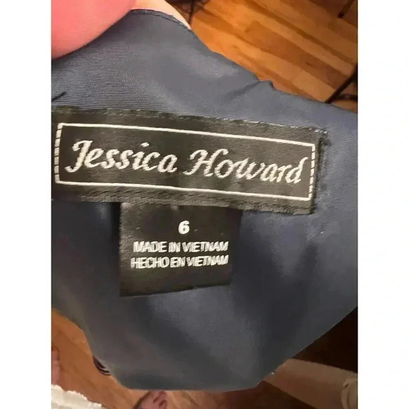 Jessica Howard sleeveless striped dress pink and navy size 6 - Picture 6 of 6